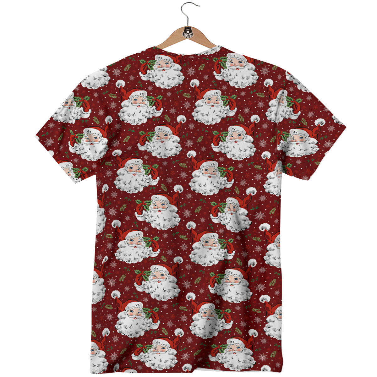 Santa Claus Xmas Print Pattern T-Shirt-grizzshop