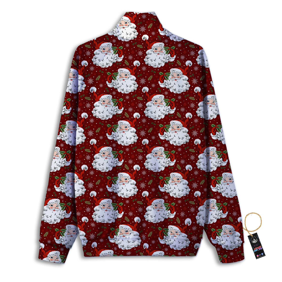 Santa Claus Xmas Print Pattern Track Jacket-grizzshop