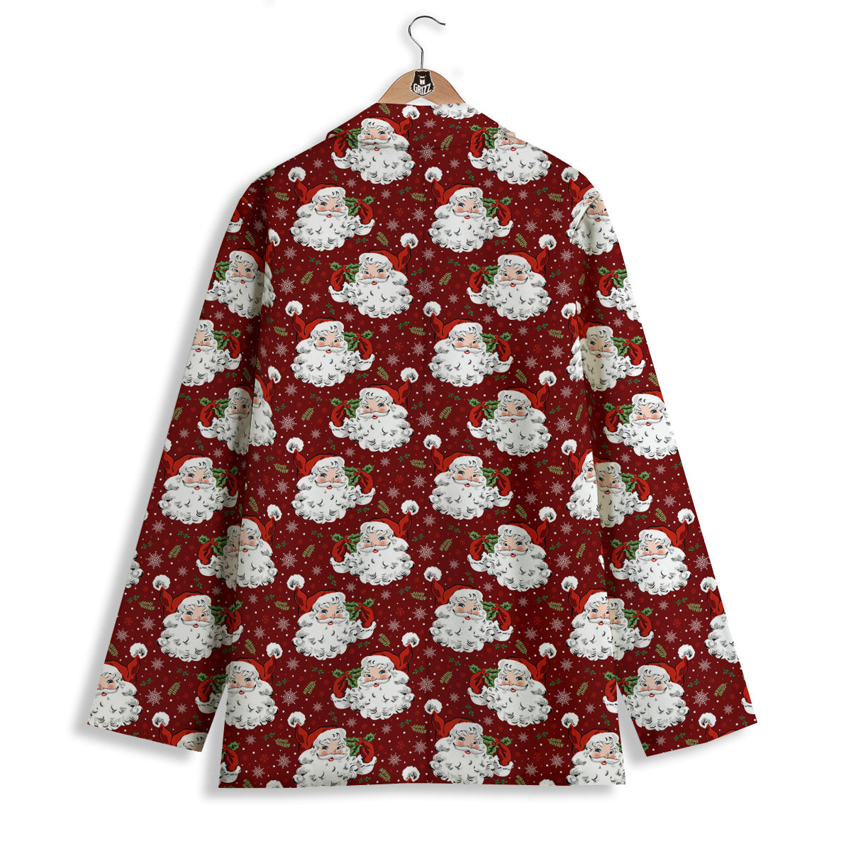 Santa Claus Xmas Print Pattern Women's Blazer-grizzshop