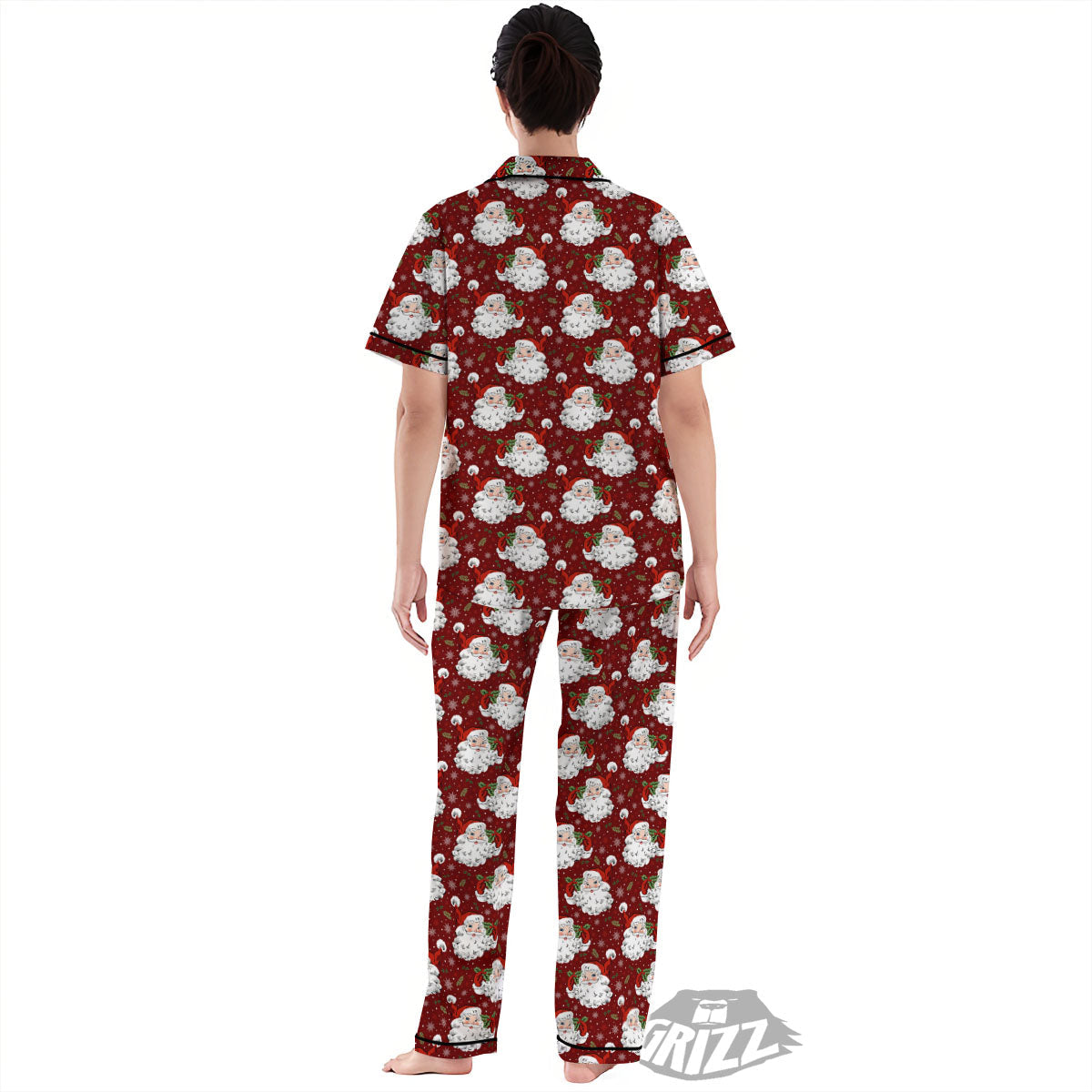 Santa Claus Xmas Print Pattern Women's Pajamas Set-grizzshop