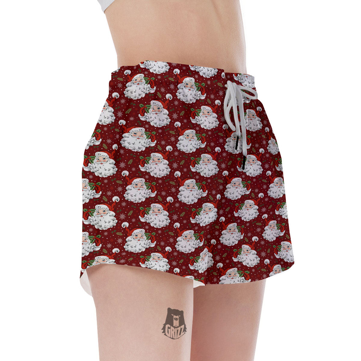 Santa Claus Xmas Print Pattern Women's Shorts-grizzshop
