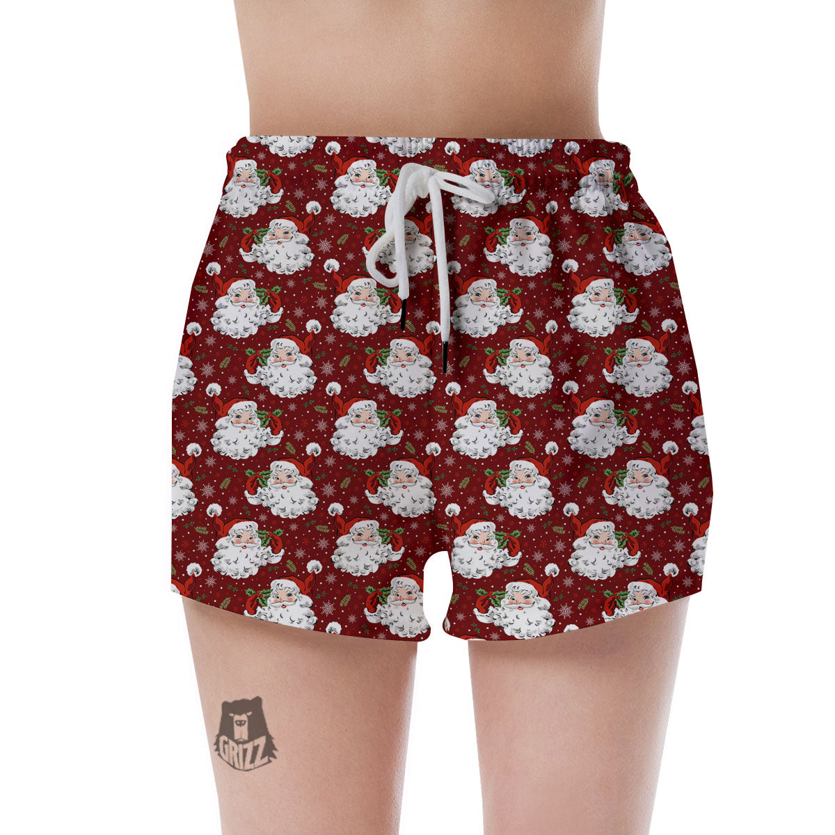 Santa Claus Xmas Print Pattern Women's Shorts-grizzshop