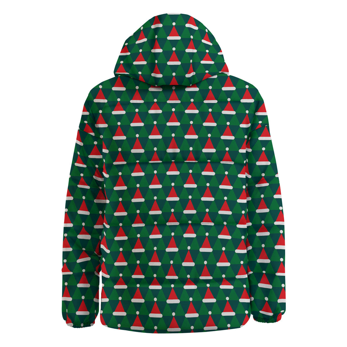 Santa Hats Christmas Print Pattern Down Jacket-grizzshop