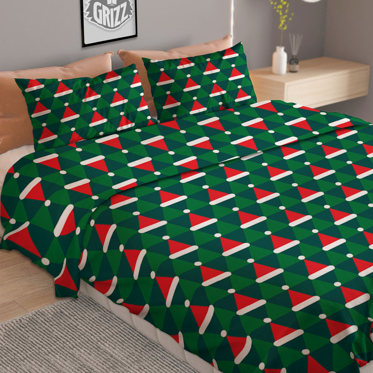 Pyramid Geometric Print Duvet Cover Bedding Set