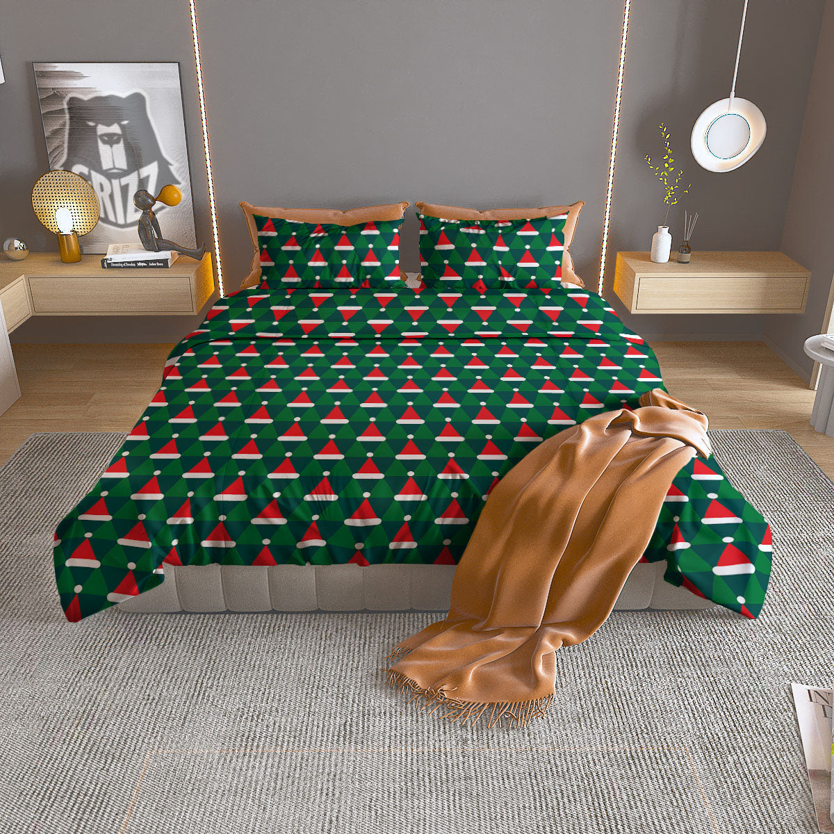 Pyramid Geometric Print Duvet Cover Bedding Set