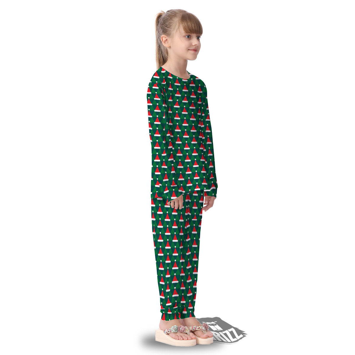 Santa Hats Christmas Print Pattern Kid's Pajamas-grizzshop