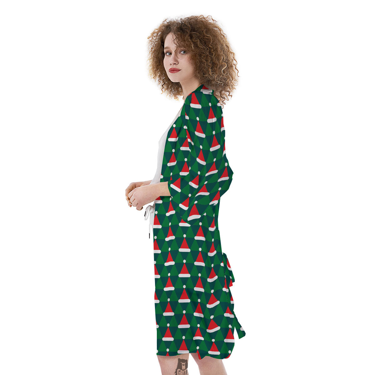 Santa Hats Christmas Print Pattern Kimono-grizzshop