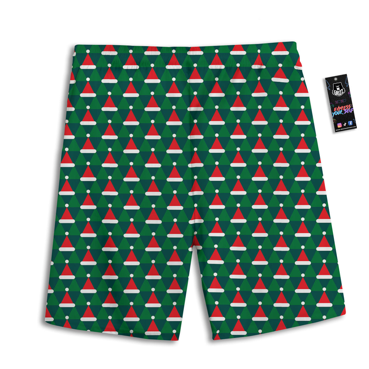 Santa Hats Christmas Print Pattern Men's Athletic Shorts