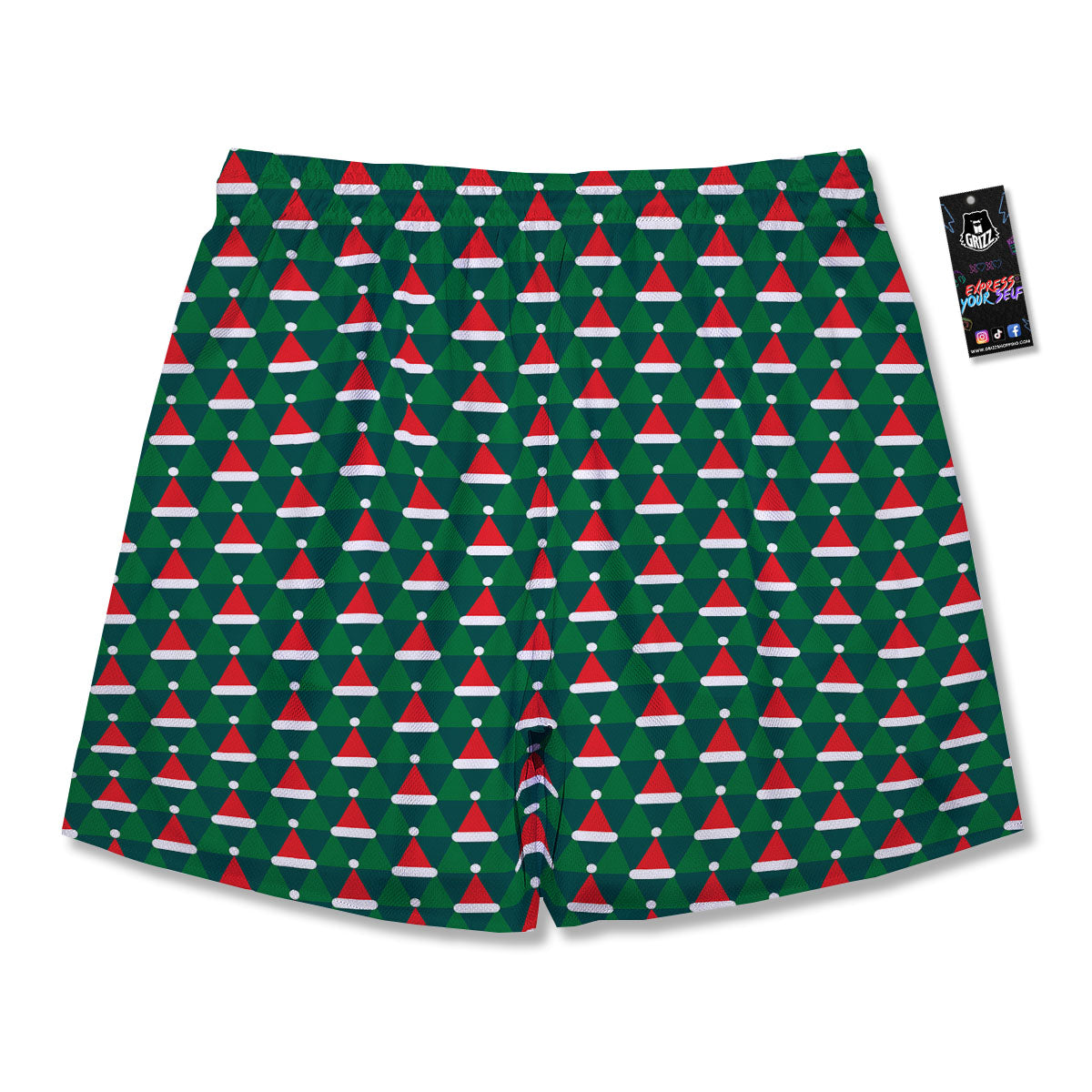 Santa Hats Christmas Print Pattern Men's Running Shorts-grizzshop