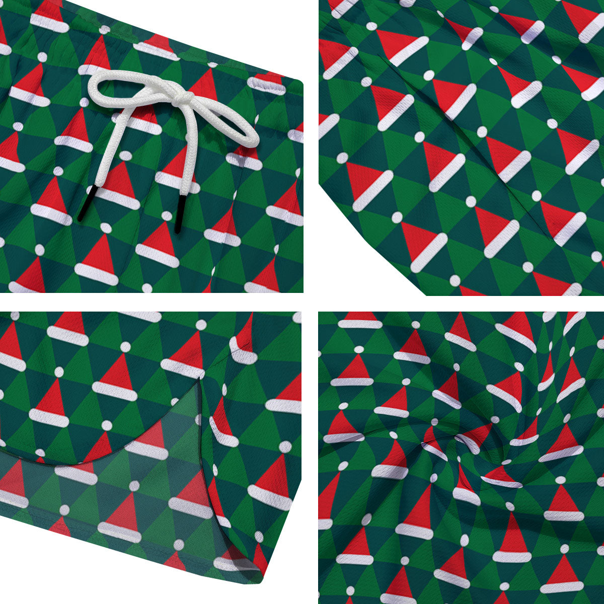 Santa Hats Christmas Print Pattern Men's Running Shorts-grizzshop