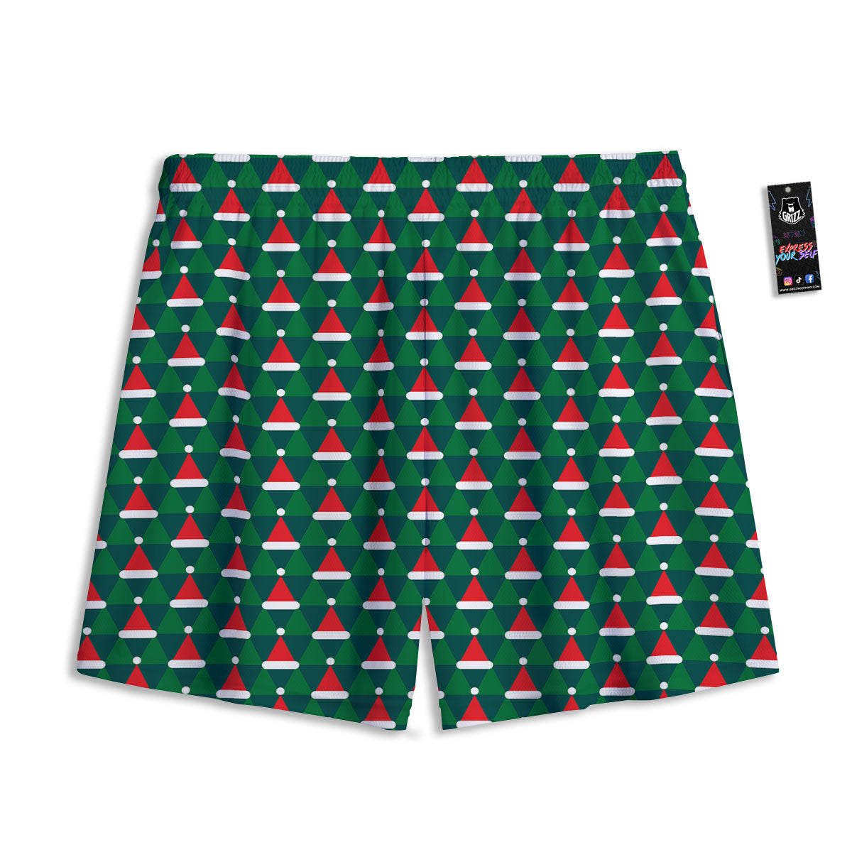 Pyramid Geometric Print Mesh Shorts