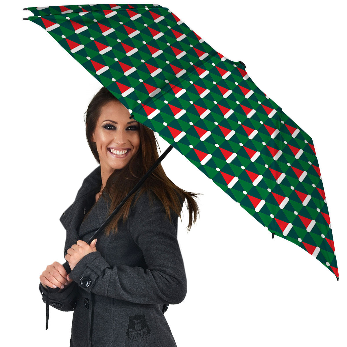 Santa Hats Christmas Print Pattern Umbrella-grizzshop