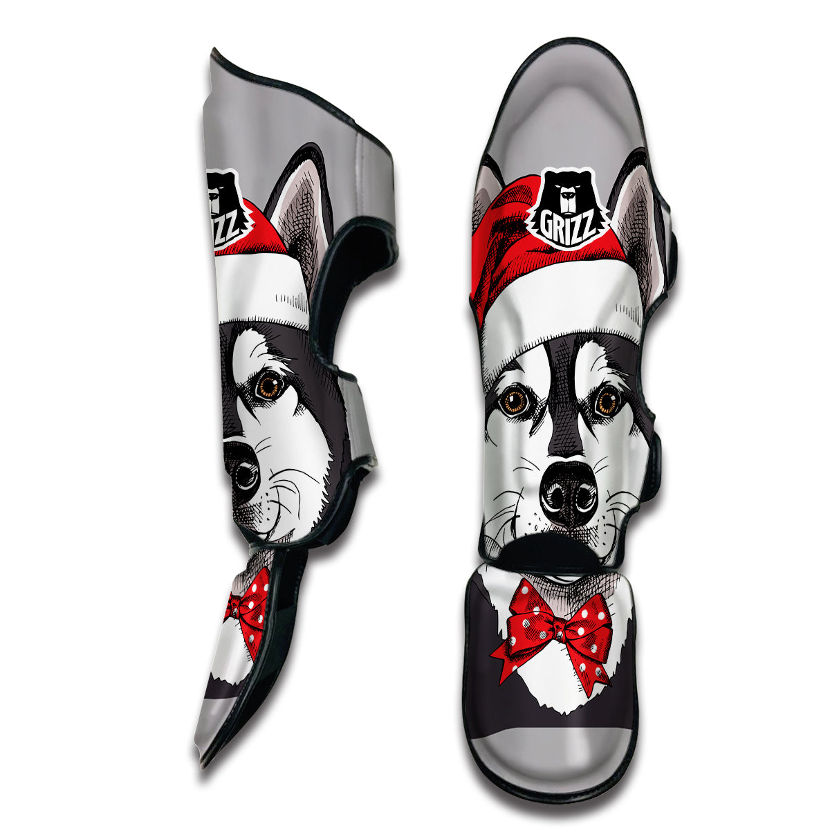 Santa Husky Muay Thai Shin Guards-grizzshop