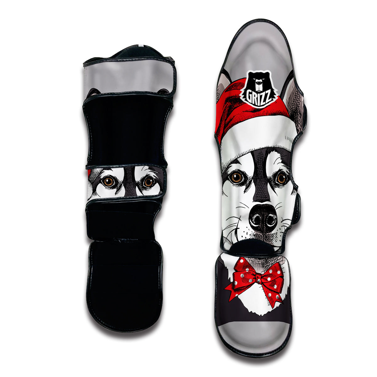 Santa Husky Muay Thai Shin Guards-grizzshop