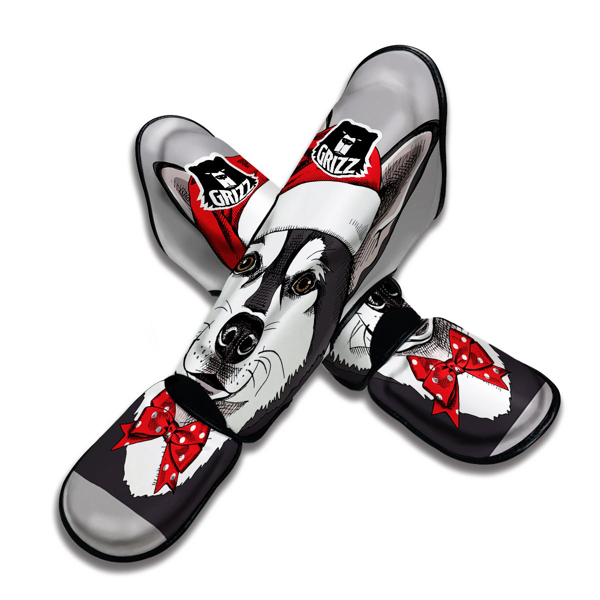 Santa Husky Muay Thai Shin Guards-grizzshop