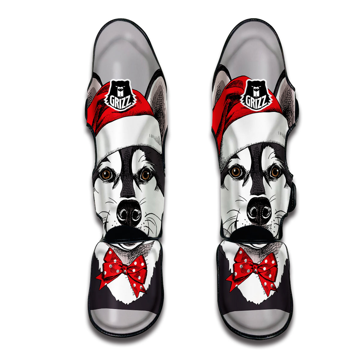 Santa Husky Muay Thai Shin Guards-grizzshop