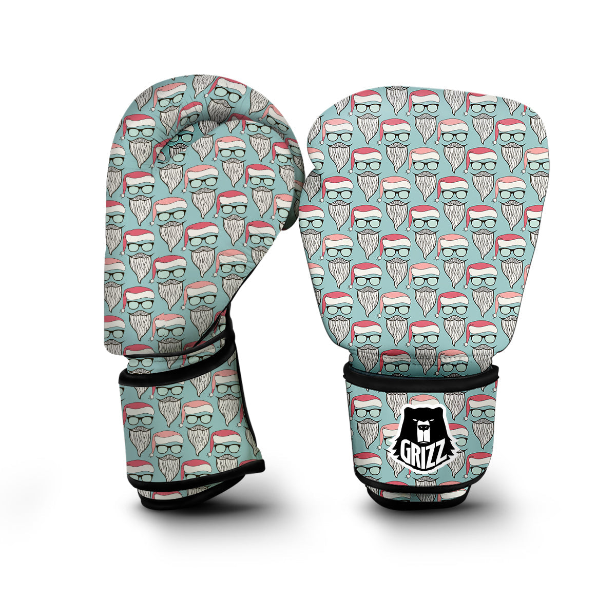 Santa Mustache Chirstmas Print Pattern Boxing Gloves-grizzshop