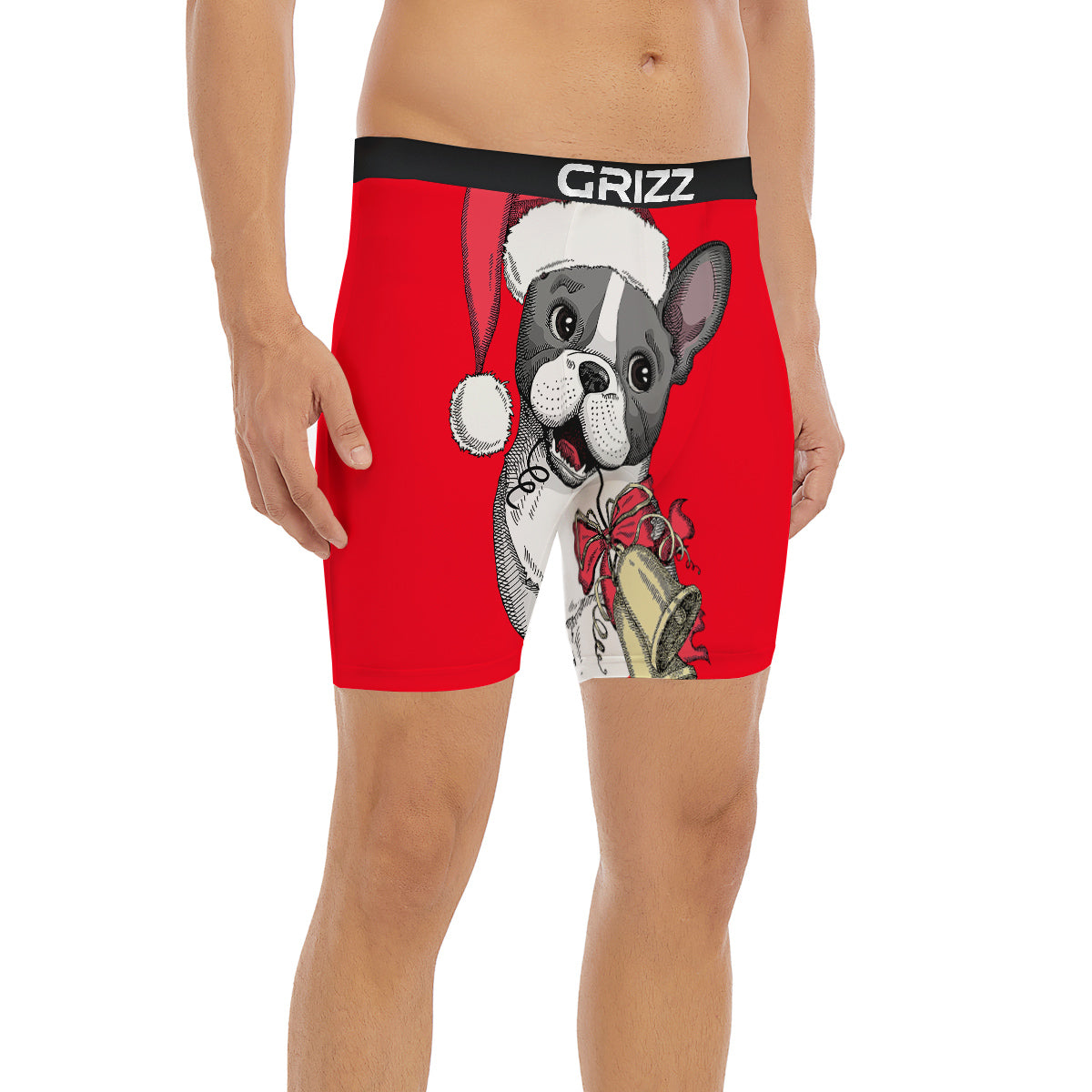 Santa Christmas French Bulldog Print Boxer Briefs