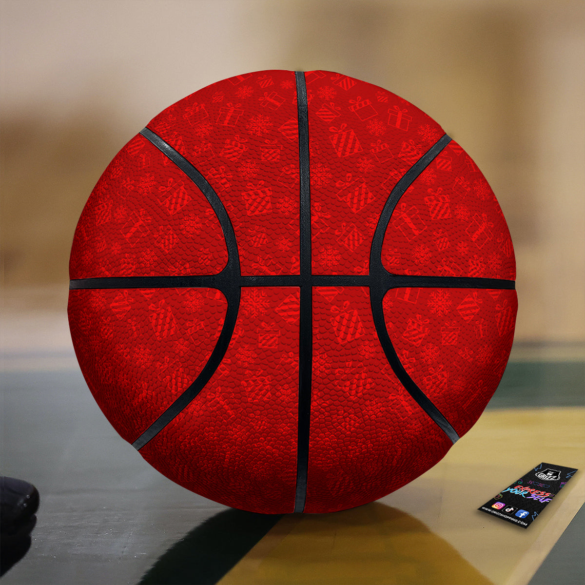 Santa Christmas Gift Print Pattern Basketball