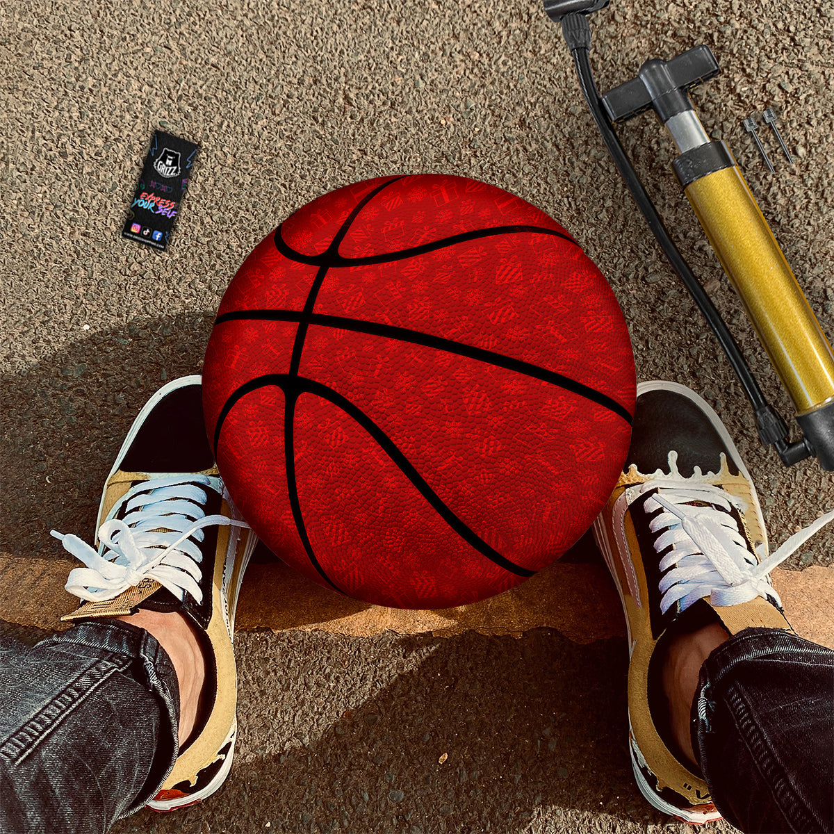 Santa Christmas Gift Print Pattern Basketball