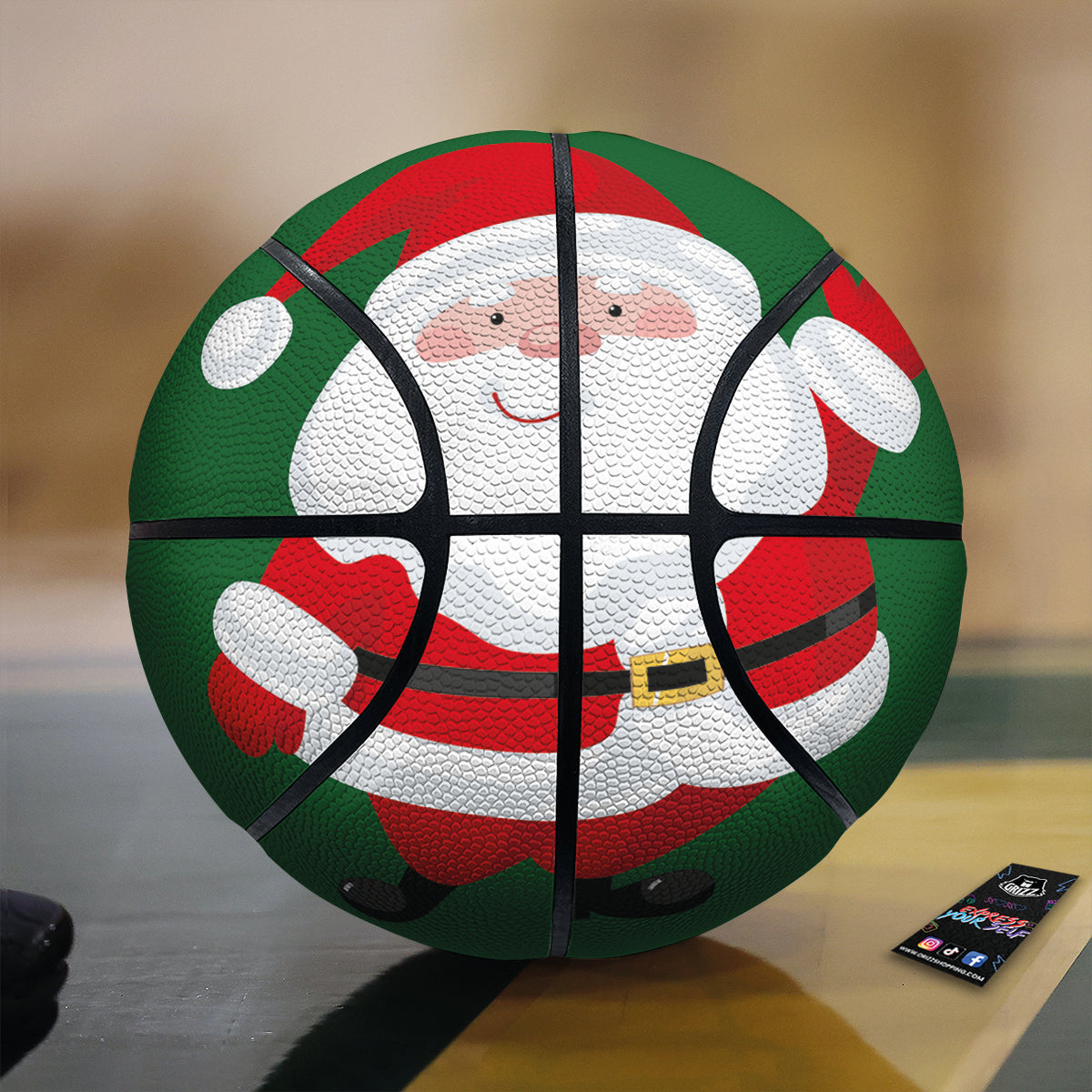 Santa Claus Cartoon Print Basketball