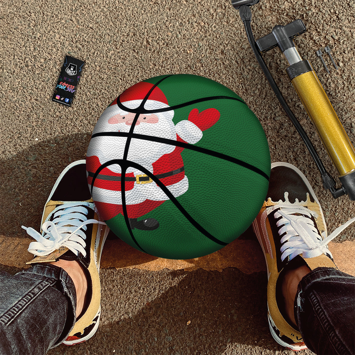 Santa Claus Cartoon Print Basketball