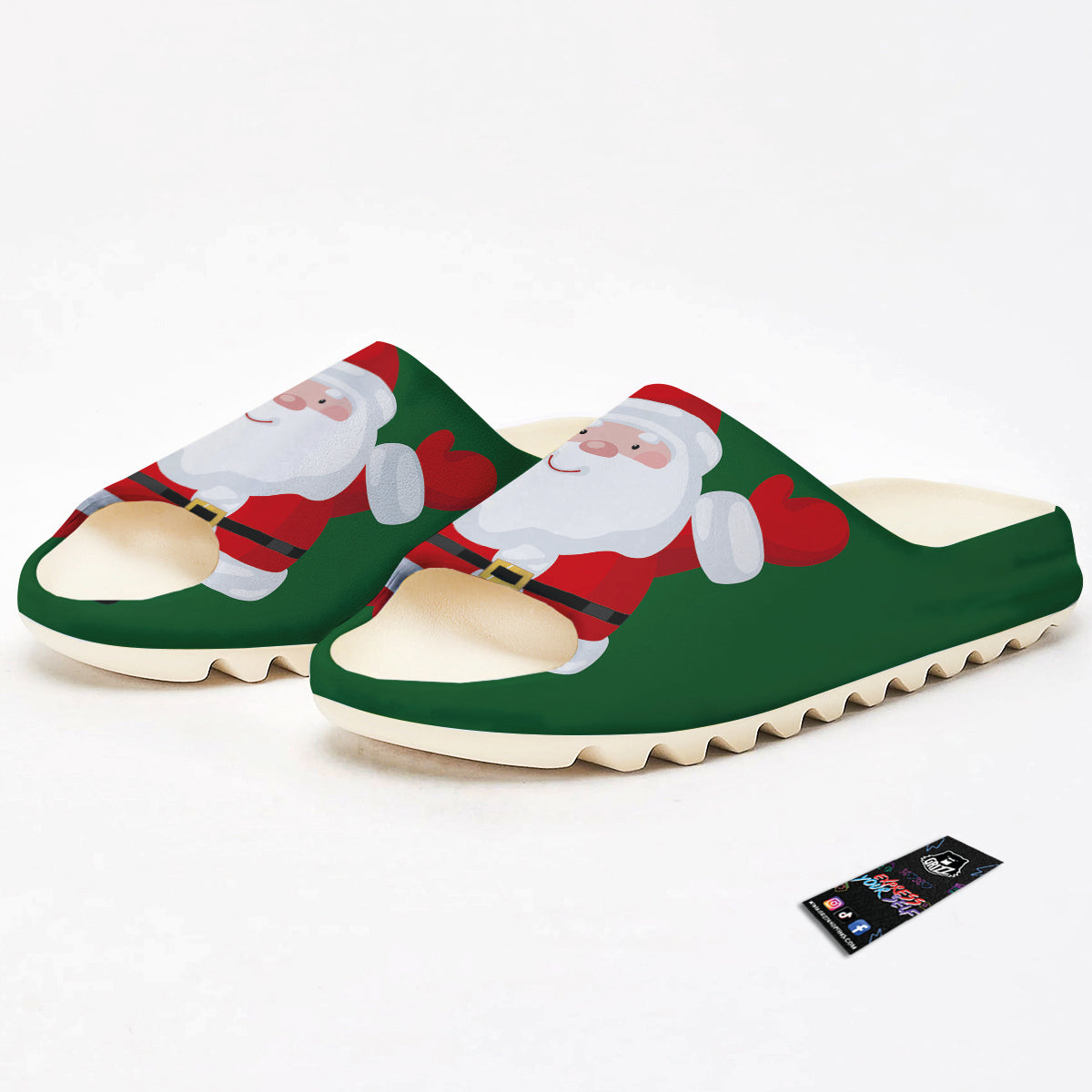 Santa Claus Cartoon Print Sandals-grizzshop