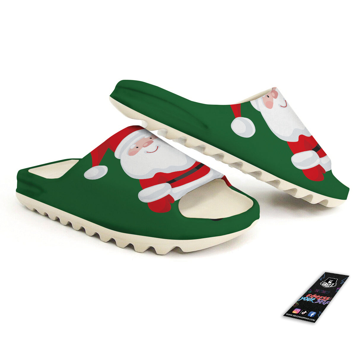 Santa Claus Cartoon Print Sandals-grizzshop