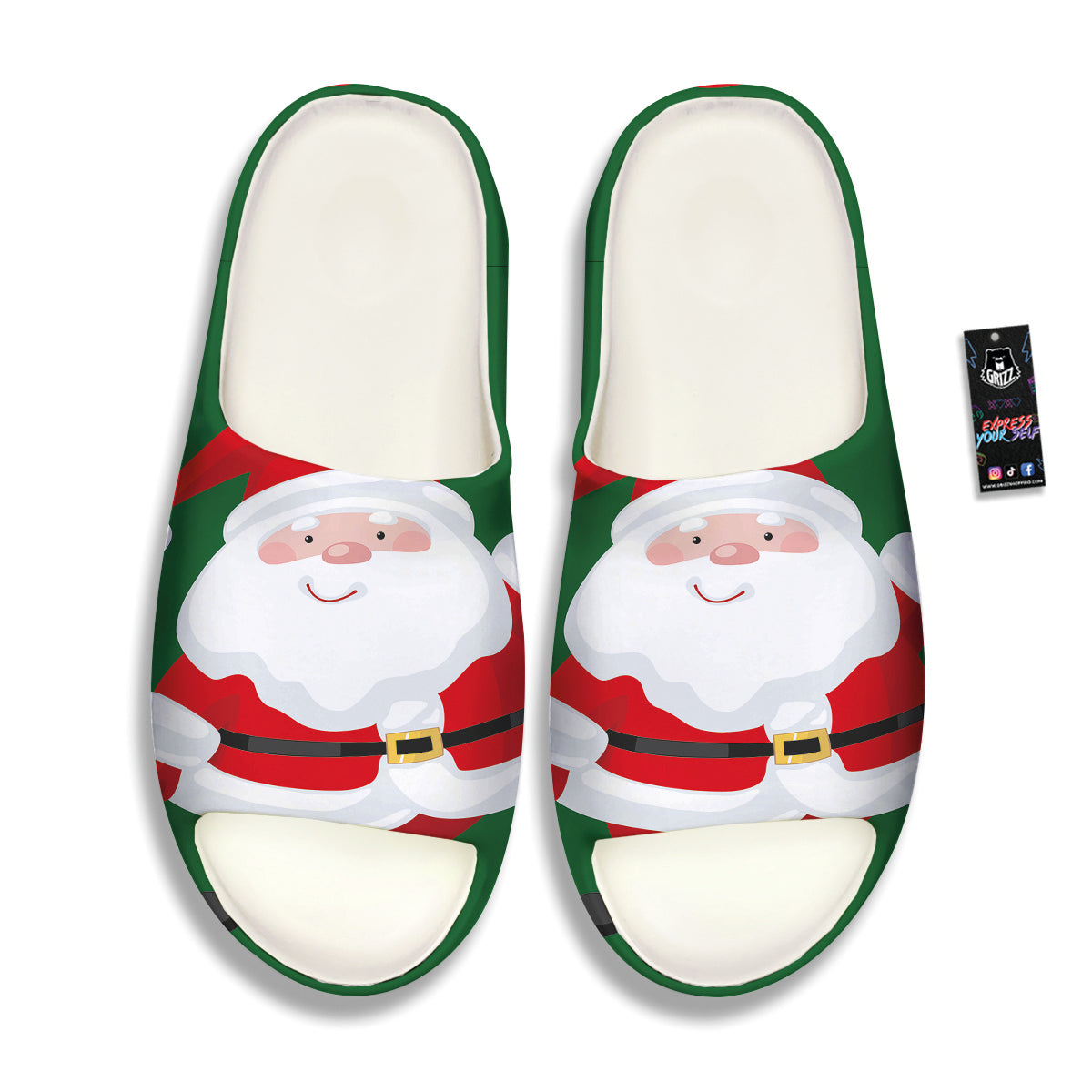 Santa Claus Cartoon Print Sandals-grizzshop