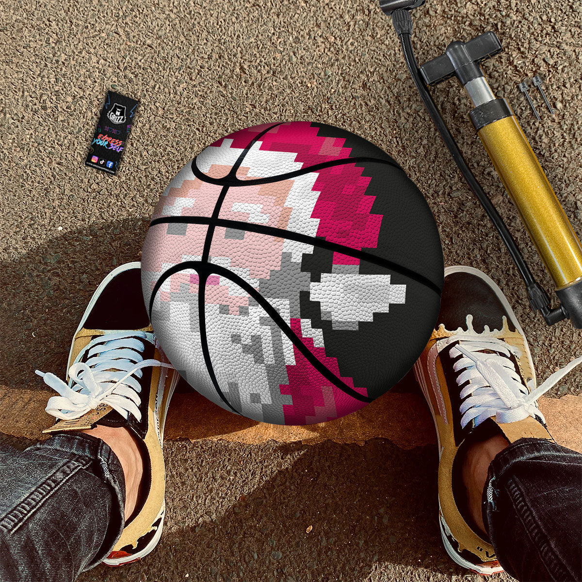 Shibori Wave Print Pattern Basketball