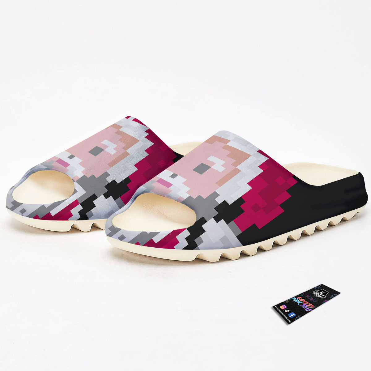 Santa Claus Christmas Pixel Print Sandals-grizzshop