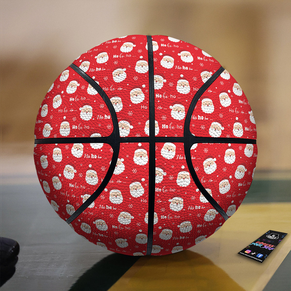 Santa Claus Christmas Print Pattern Basketball