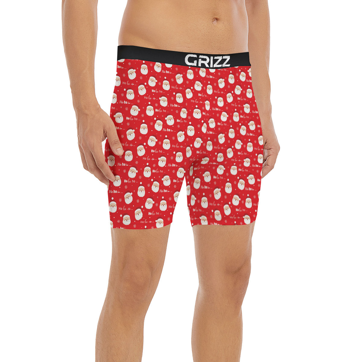 Santa Claus Christmas Print Pattern Boxer Briefs