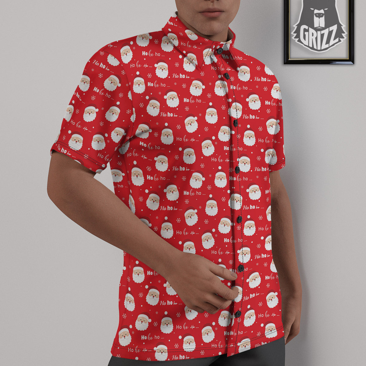 Santa Claus Christmas Print Pattern Untucked Shirts-grizzshop