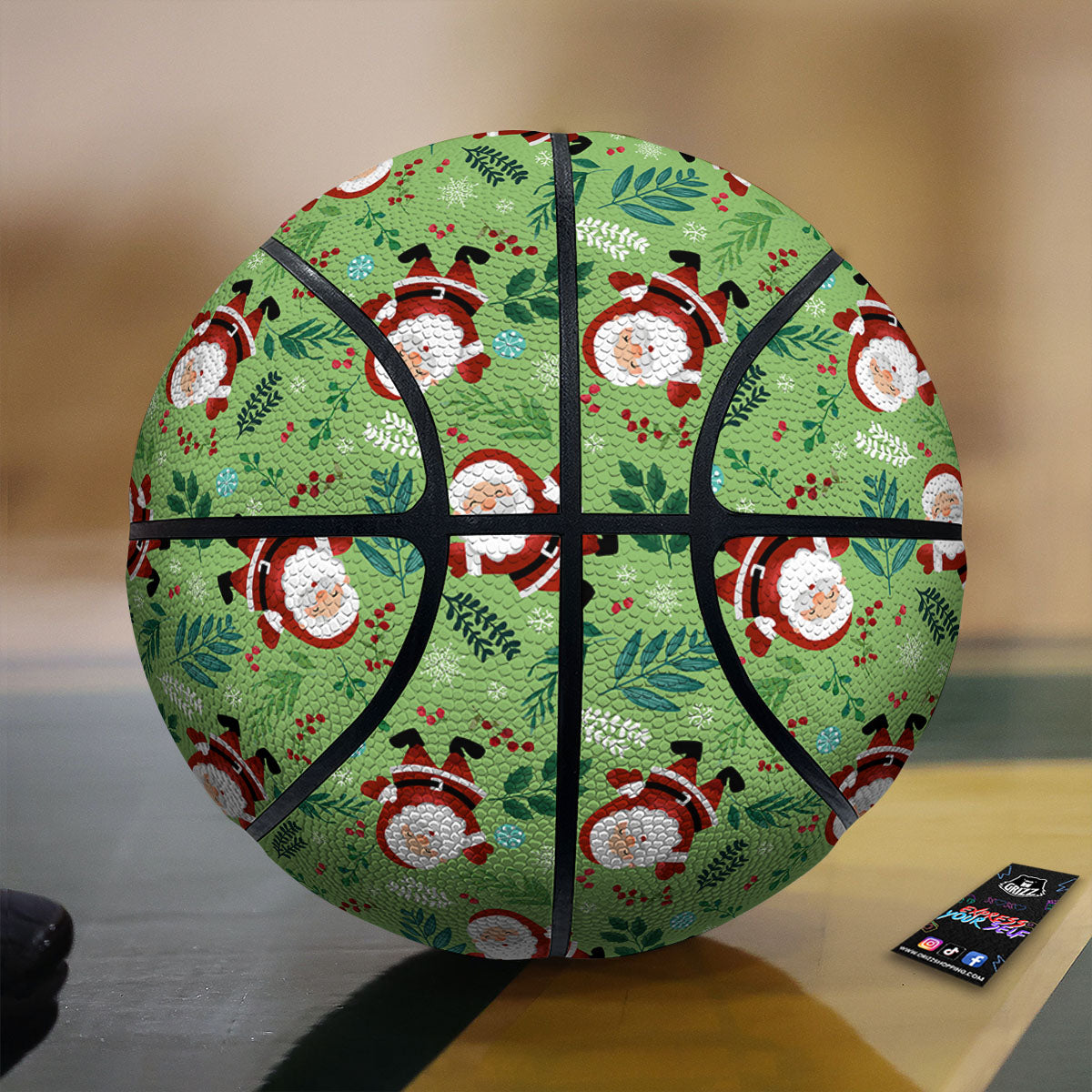 Santa Claus Happy Print Pattern Basketball