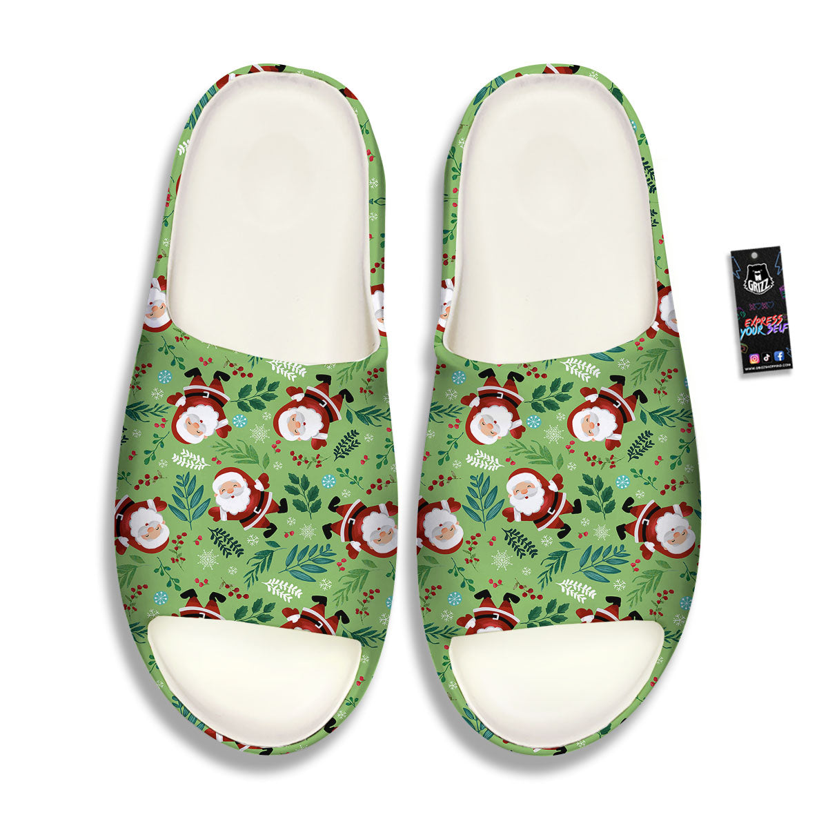 Santa Claus Happy Print Pattern Sandals-grizzshop