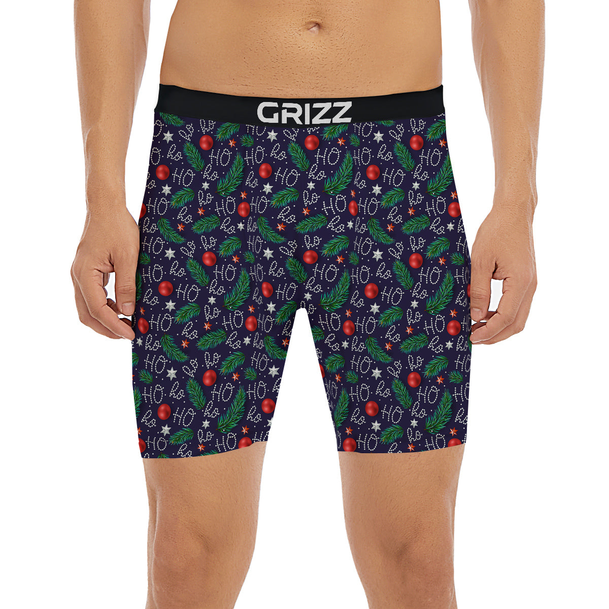 Santa Claus Laugh Christmas Hohoho Print Boxer Briefs