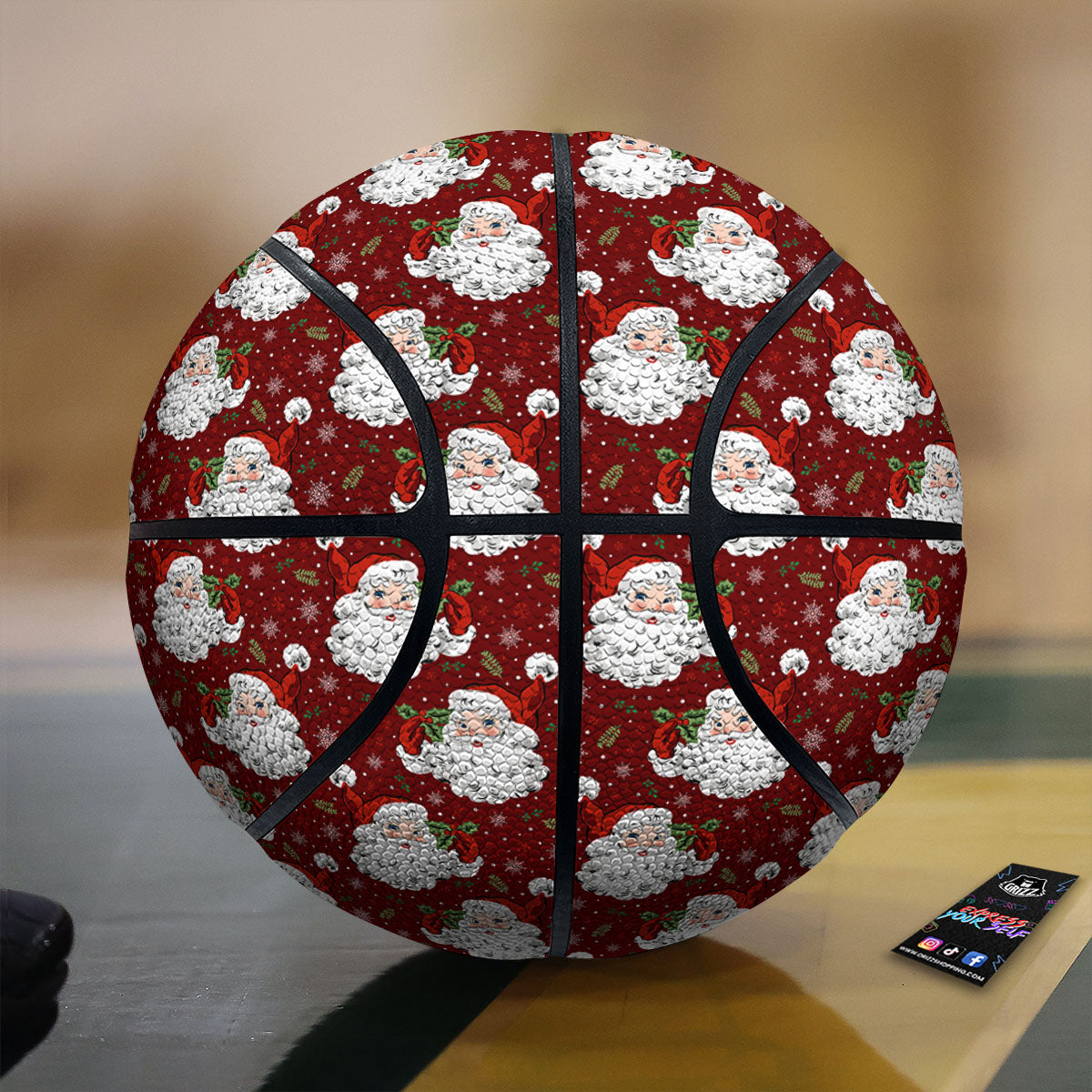 Santa Claus Xmas Print Pattern Basketball
