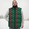 Santa Hats Christmas Print Pattern Down Vest