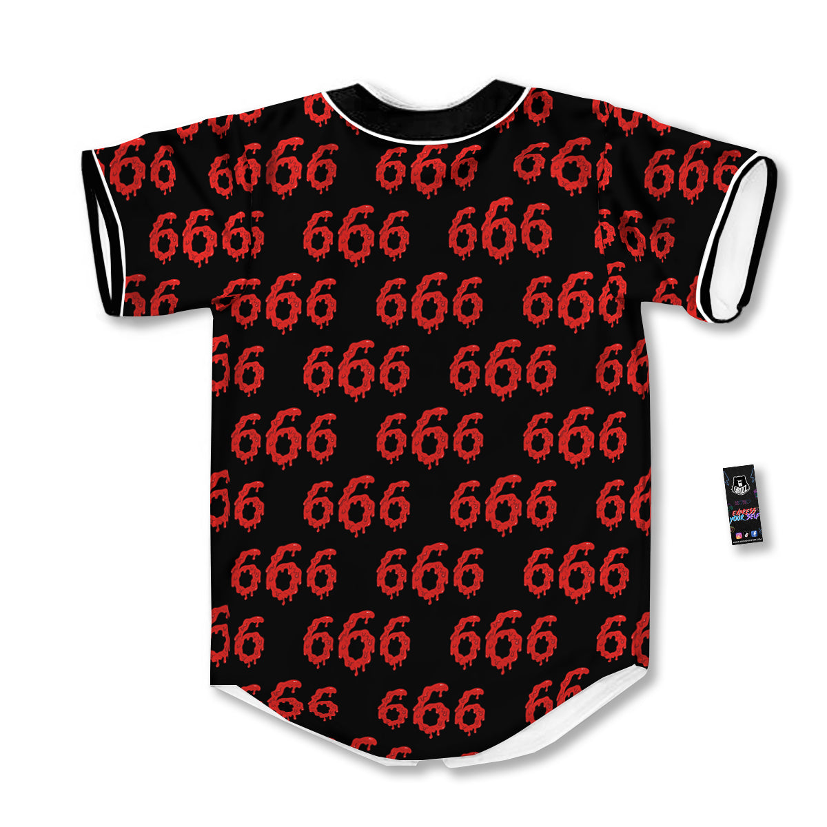 Satan 666 Print Pattern Baseball Jersey-grizzshop