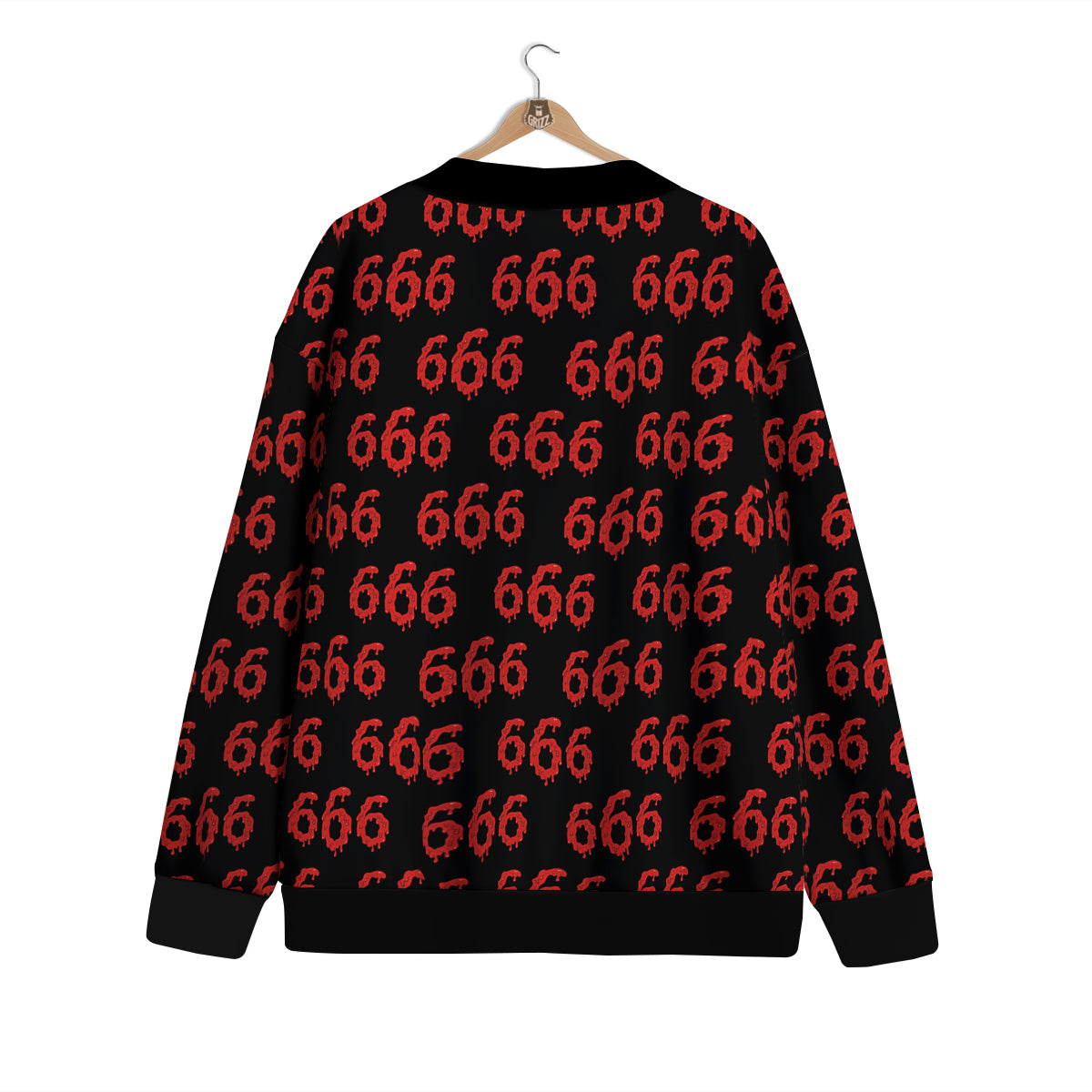 Satan 666 Print Pattern Cardigan-grizzshop
