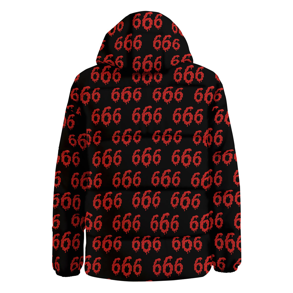 Satan 666 Print Pattern Down Jacket-grizzshop