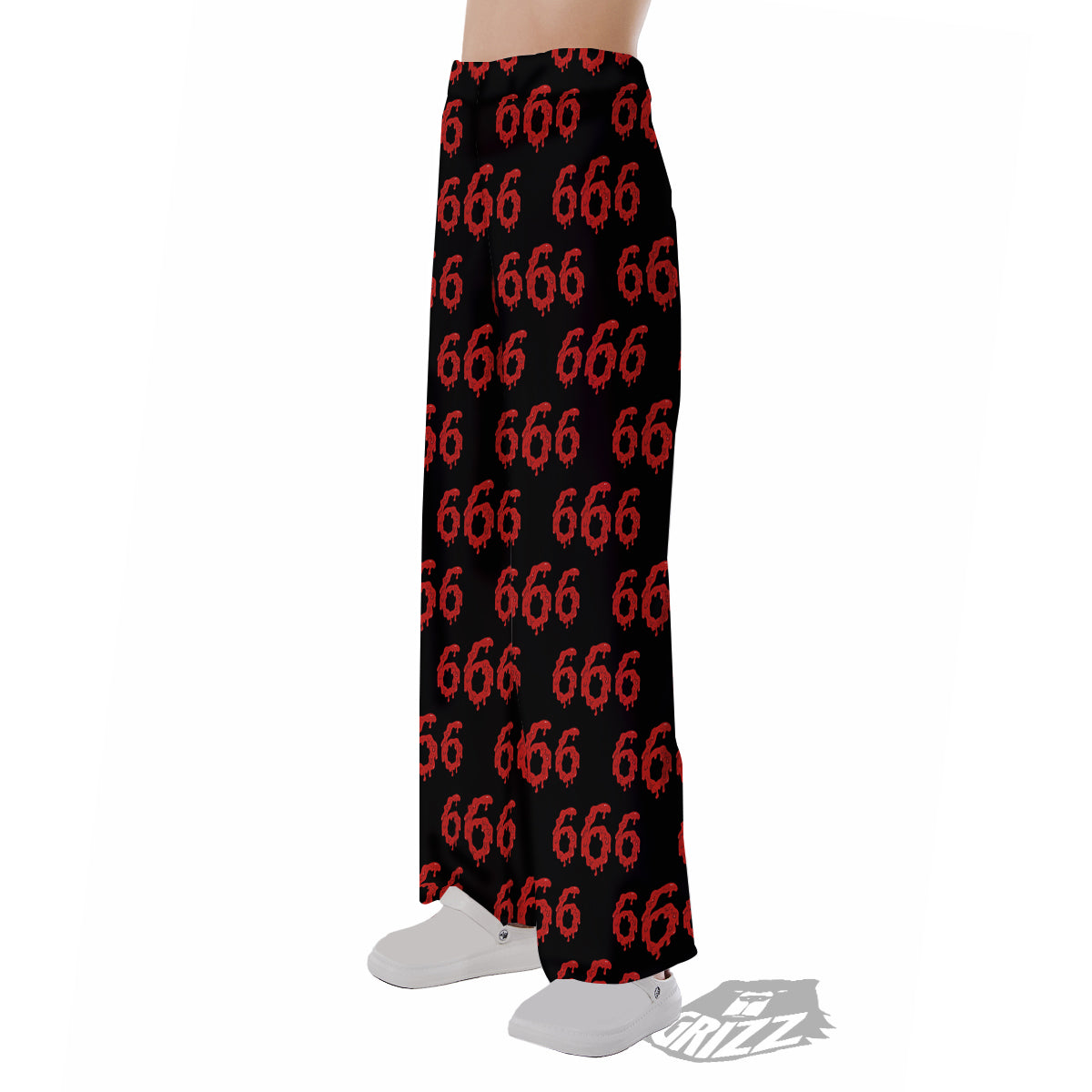 Satan 666 Print Pattern Pajama Pants-grizzshop