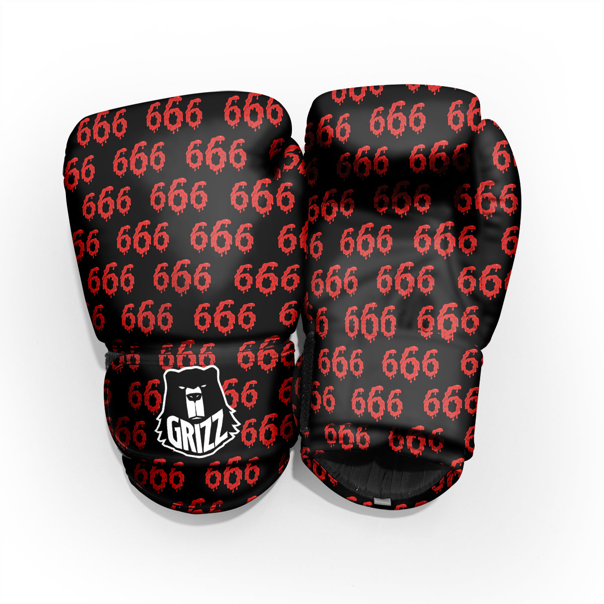 Satan 666 Print Pattern Sparring Gloves-grizzshop