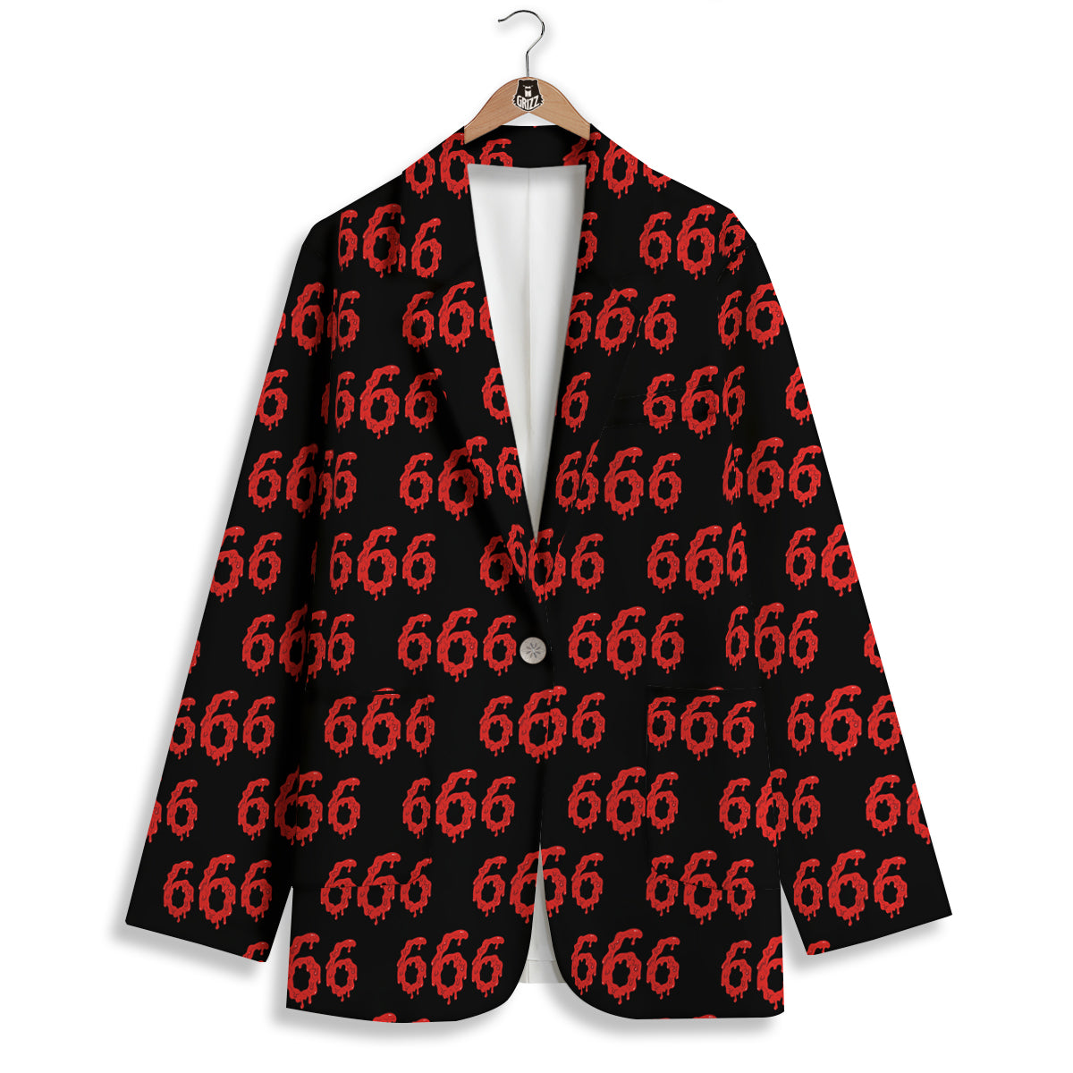 Satan 666 Print Pattern Women's Blazer-grizzshop