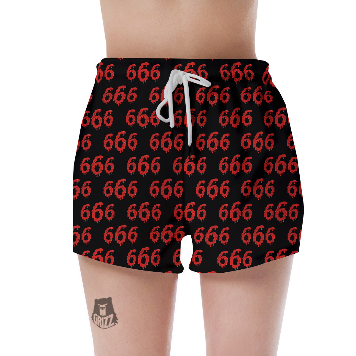 Satan 666 Print Pattern Women's Shorts-grizzshop