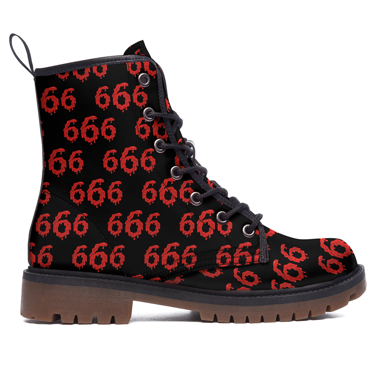 Satan 666 Print Pattern Work Boots-grizzshop