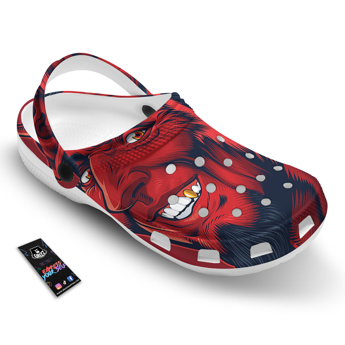 Satan Red Devil Print Clog-grizzshop