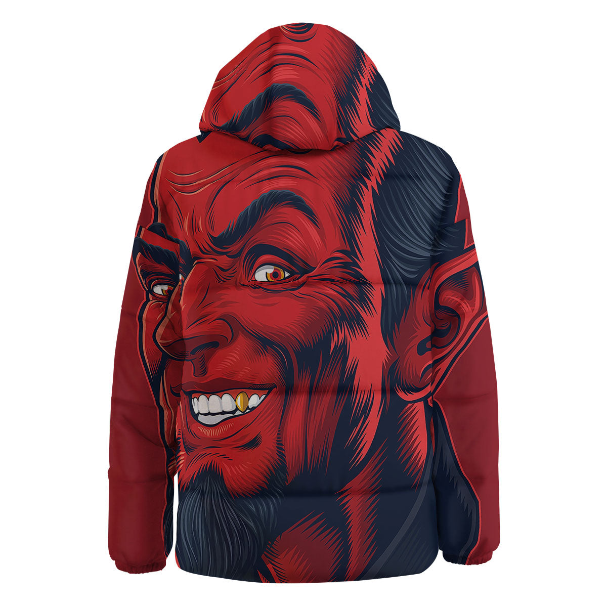 Satan Red Devil Print Down Jacket-grizzshop