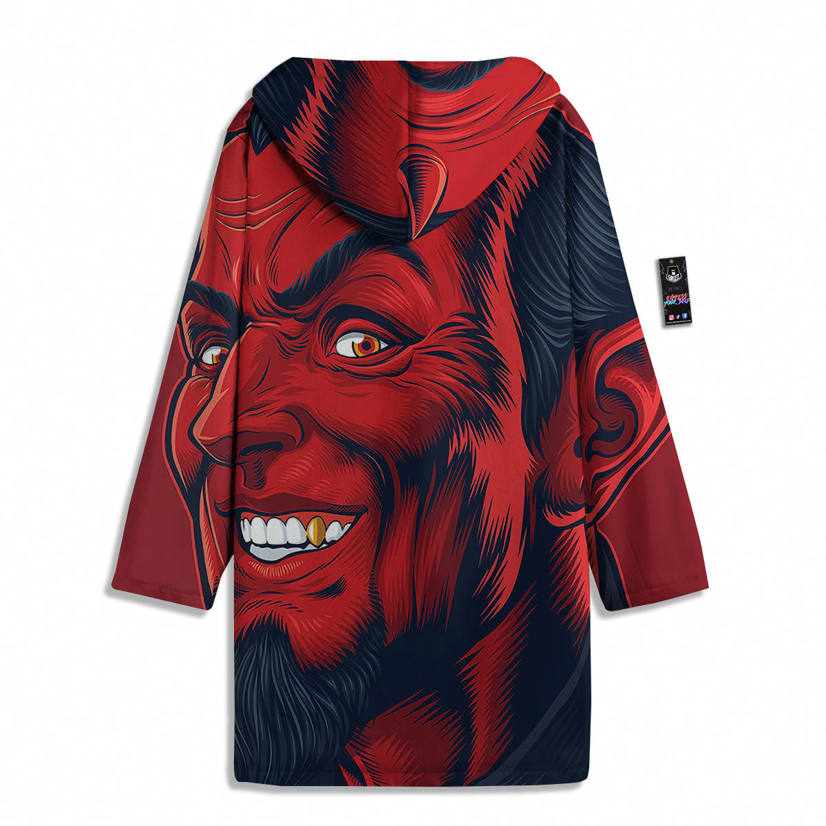 Satan Red Devil Print Men's Windbreaker Jacket-grizzshop